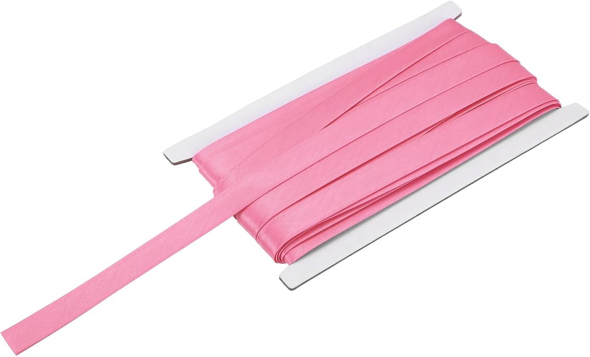 Double Fold Bias Tape voor Naaien 15,24 cm x 12 Yards Satijn Pre-Fold Continuous Binding Tape voor Naaien Quilting Hemming Binding DIY Crafts, Roze