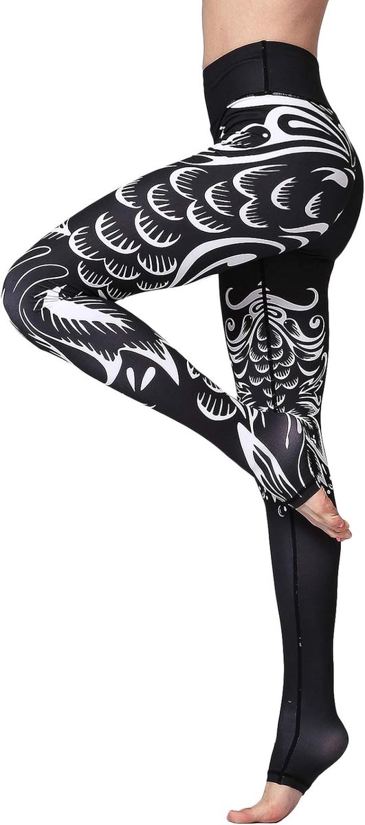 Sportlegging voor dames, met opdruk, sportbroek, fitnessbroek, yoga, leggings, sportbroek voor dames