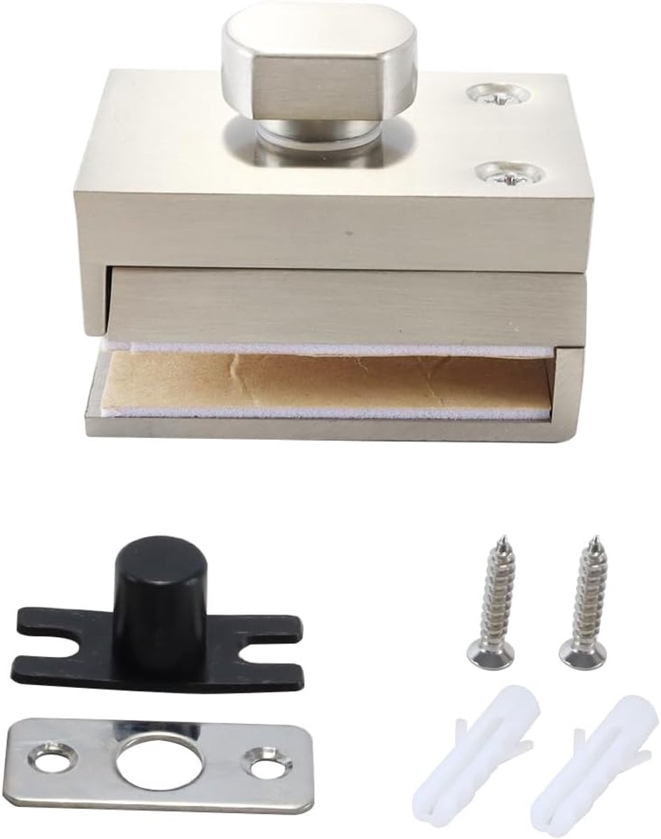 1 set glazen deurslot, glazen deurslot zinklegering 6-12 mm instelbare dikte voor badkamer, toilet, winkel