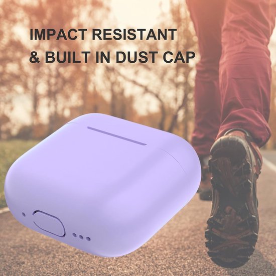 Hoes voor Airpods 4, dun beschermend Silicone Case voor AirPods 4th 2024 (USB-C) Skin Front LED zichtbaar siliconen hoesje, Lavendel — afbeelding 3