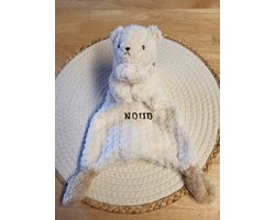 Knuffeldoekje Beer/Schaap/Konijn - Katoen - Baby - Kind - 33x20cm - Met naam - Keuze uit tien kleuren garen