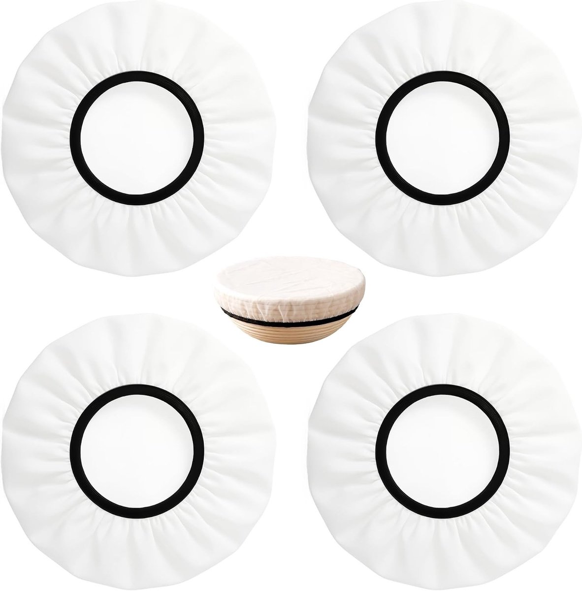 Herbruikbare dekkappen voor gistmanden - 4 stuks, 11 inch, elastisch en ideaal voor het rijzen van deeg, accessoires voor brood bakken
