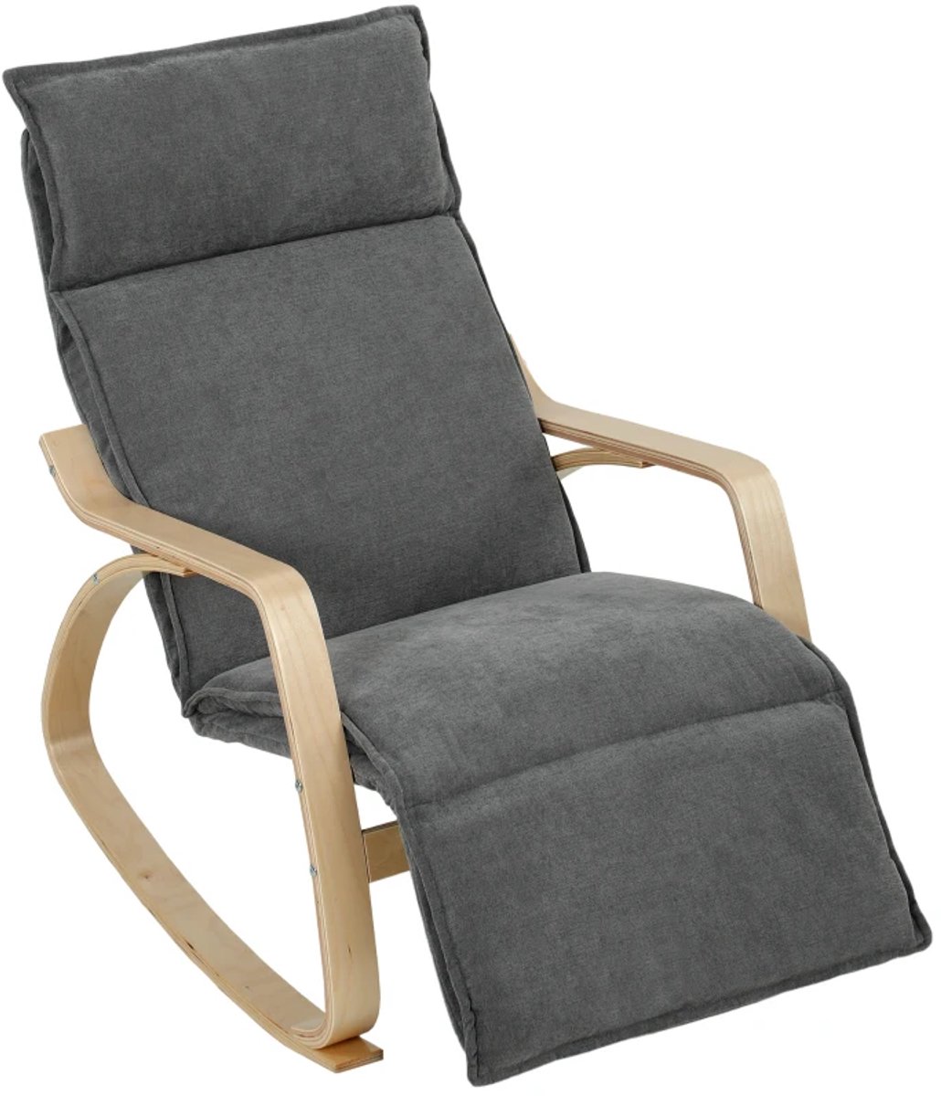 Relaxfauteuil - Relaxzetel - Relaxstoel - Fauteuil - Stoel - Met armleuning - Voor één Persoon - Donkergrijs