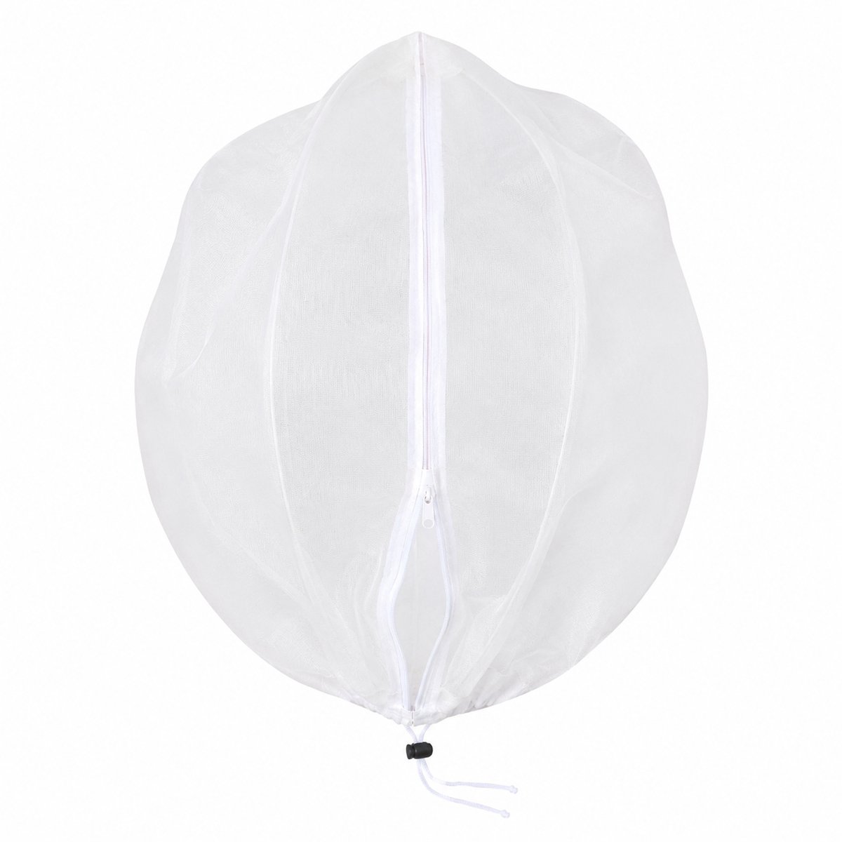Fruitboomnet 200 x 200 cm - Fijnmazig Tuinnet met Rits en Trekkoord - Beschermhoes voor Fruitbomen en Planten - Vogelnet en Insectennet - Wit