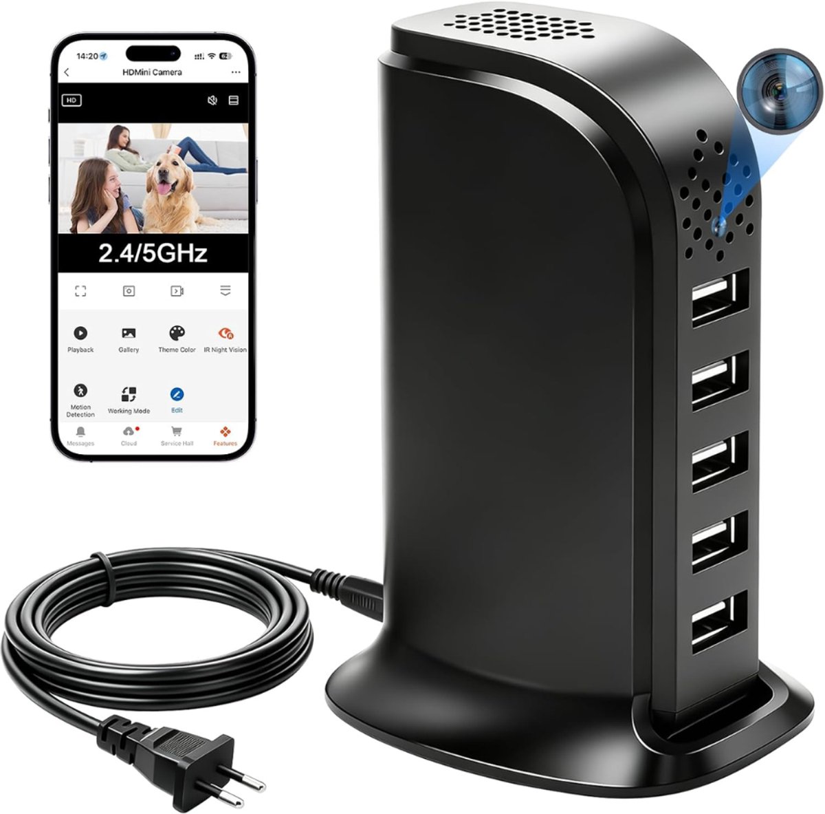 ZRNS® Verborgen Camera - Spy Cam - Compacte Mini Camera - Beveiligingscamera - Spionagecamera Met Bewegingsdetectie - 1080p