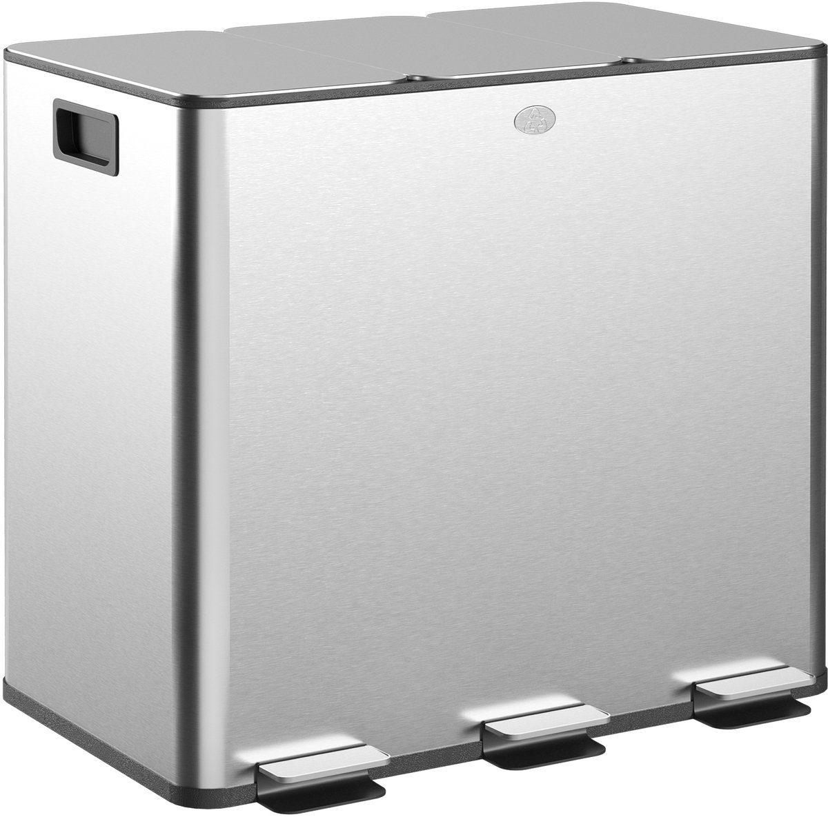 HOMCOM Prullenbak - Roestvrij Staal - 61,9x36,6x43,2cm - Zilver