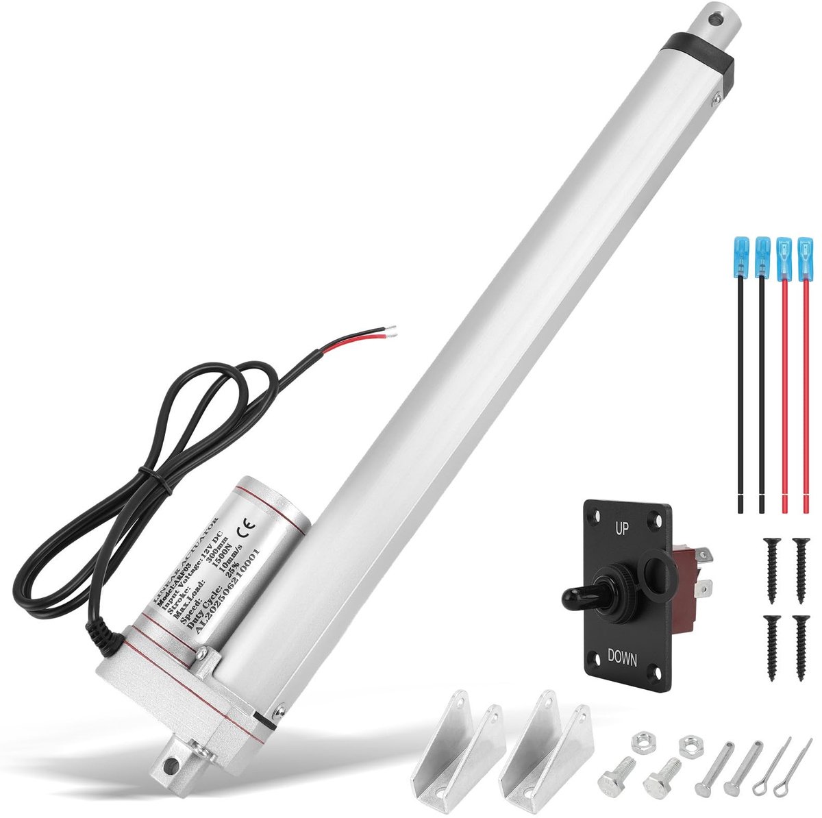 SolidKeus - 1500N Elektrische Linear Actuator 12V met Handbediening en IP65 Beveiliging