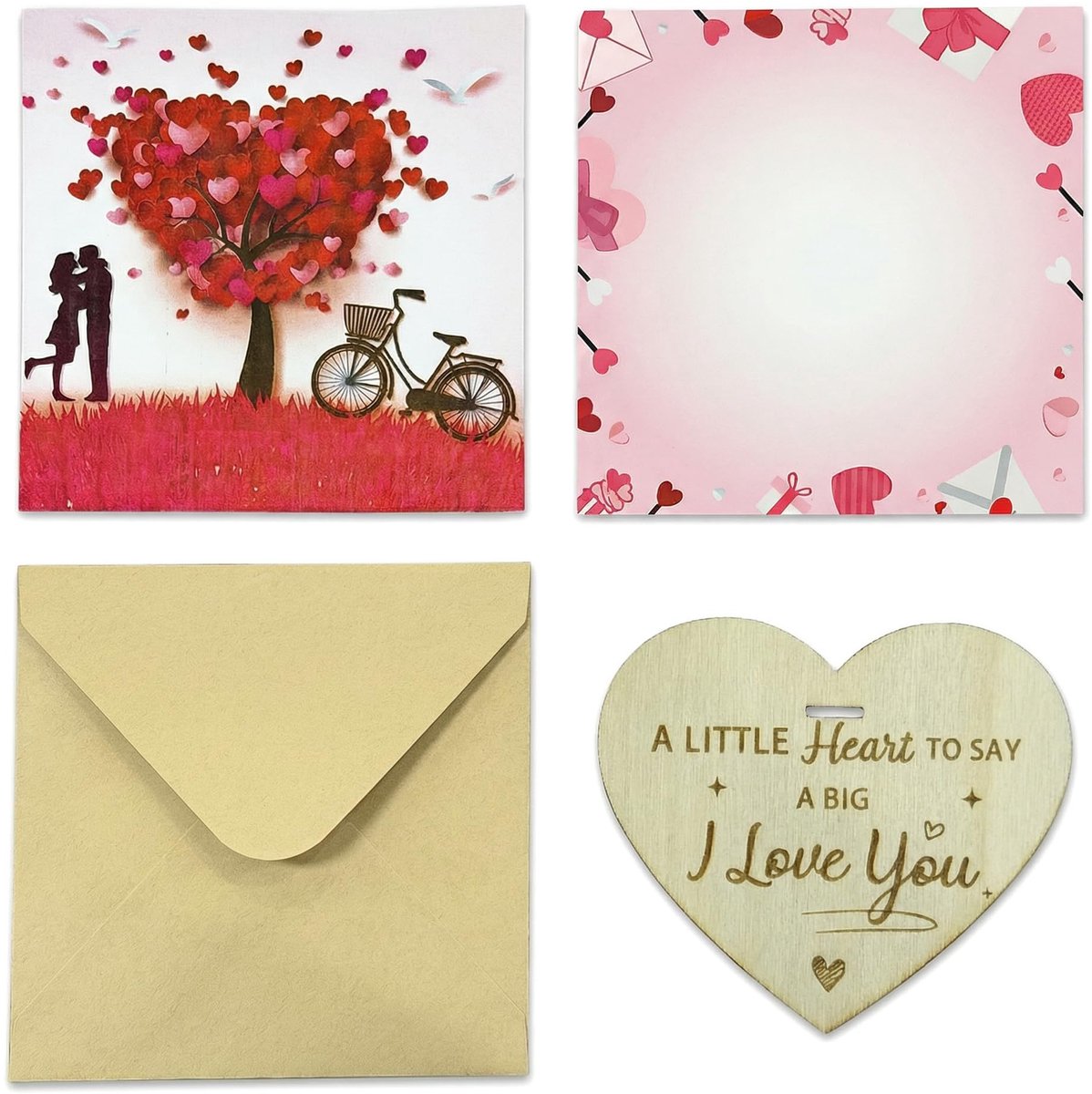 SolidKeus - Houten Kaart met Envelop Sleutelhanger voor Cadeaus