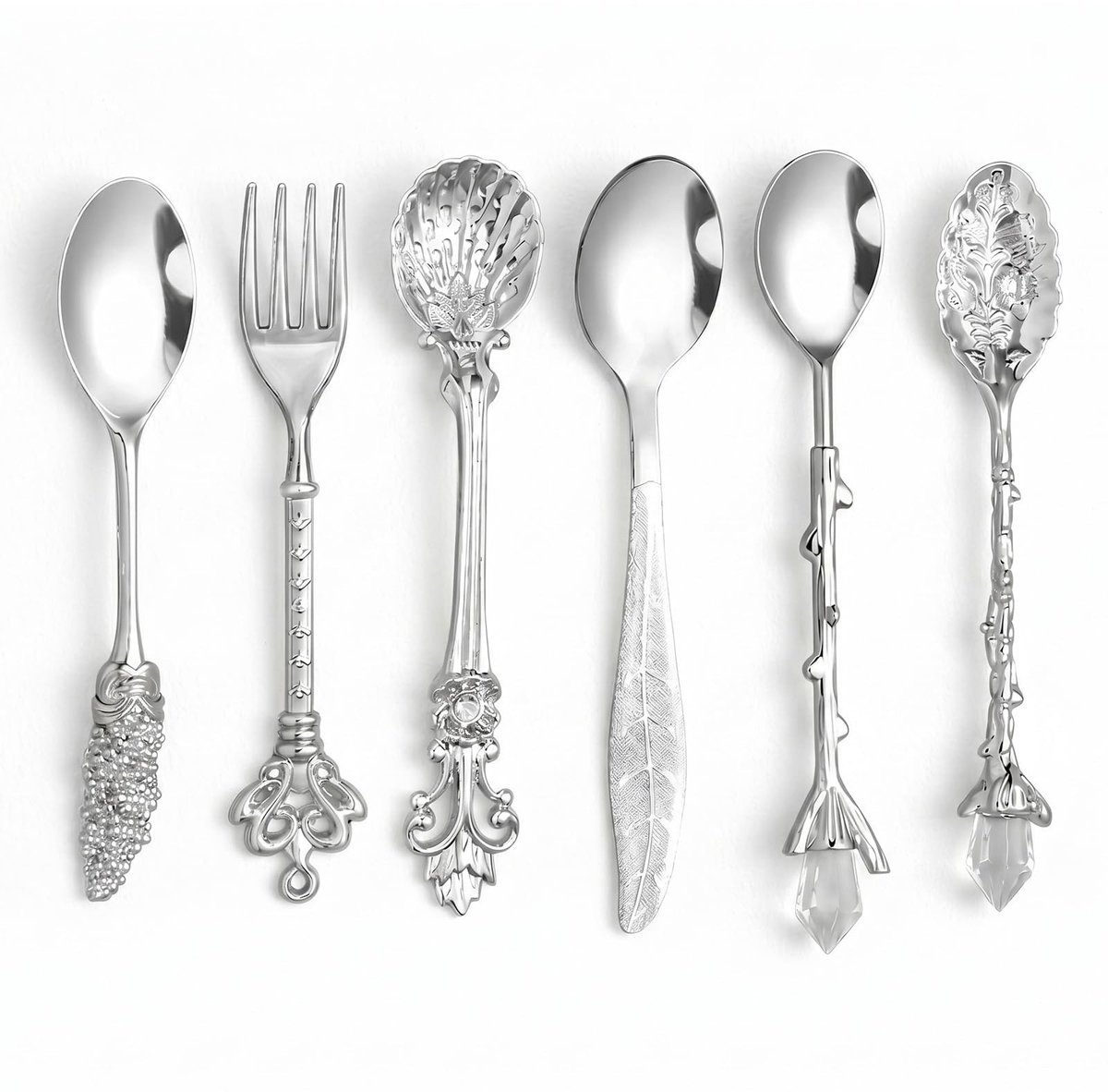 SolidKeus - Set van 6 Vintage Koffielepels voor Espresso