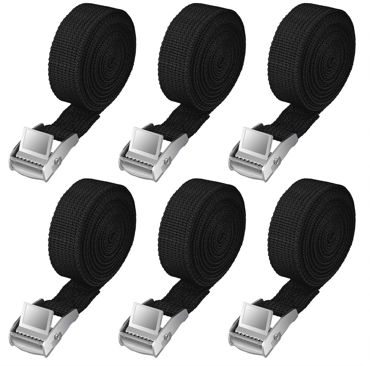 SolidKeus - Set van 6 Spanbanden van 2m met Sluiting