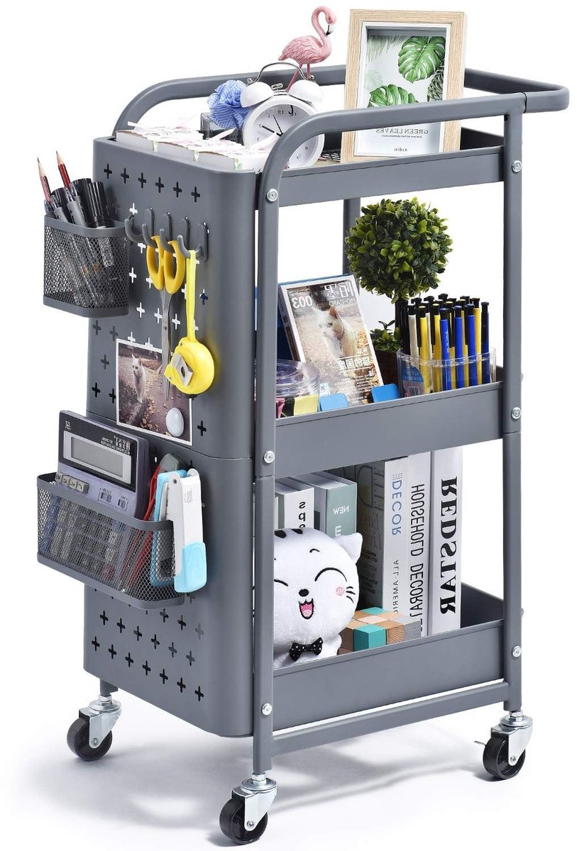 SolidKeus - Multifunctionele Keuken Trolley met 3 Planken