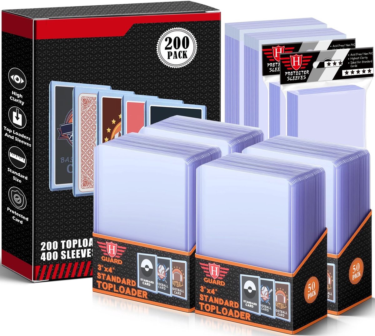 SolidKeus - 400 Stuks Kaartbeschermers in Hard en Zacht Plastic
