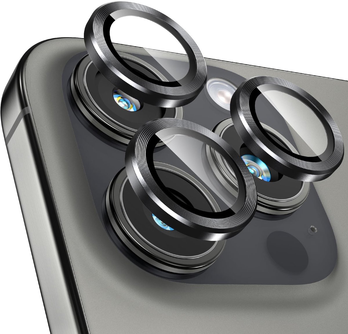 SolidKeus - Camera Lens Protector voor iPhone 16 Pro/16 Pro Max met 9H Tempered Glass