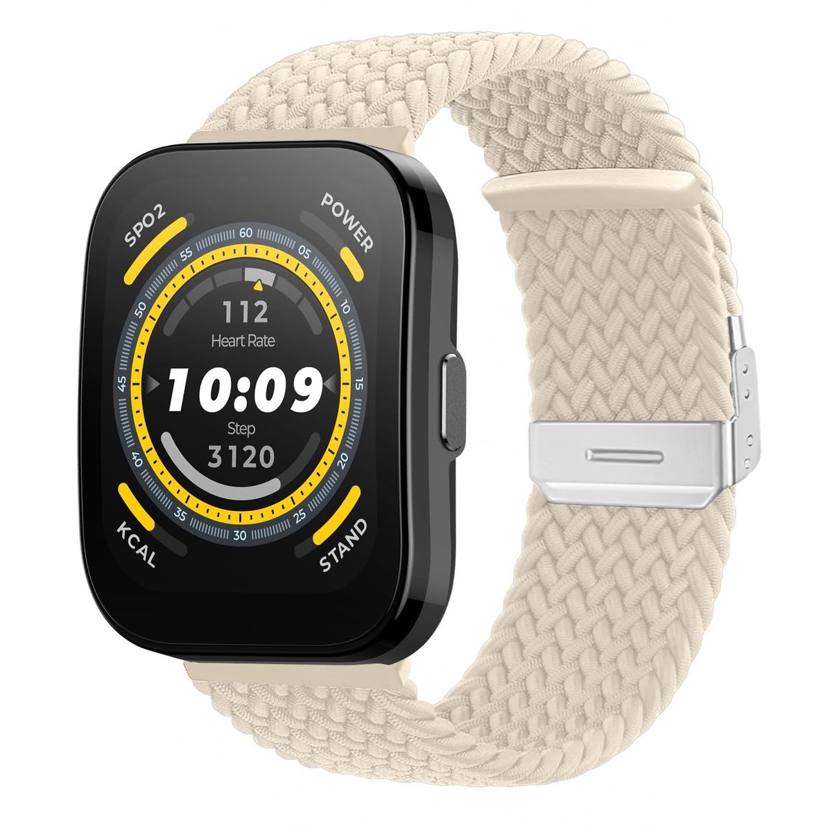 SolidKeus - 22mm Nylon Horlogeband voor Amazfit Bip 5/GTR 4 in Wit