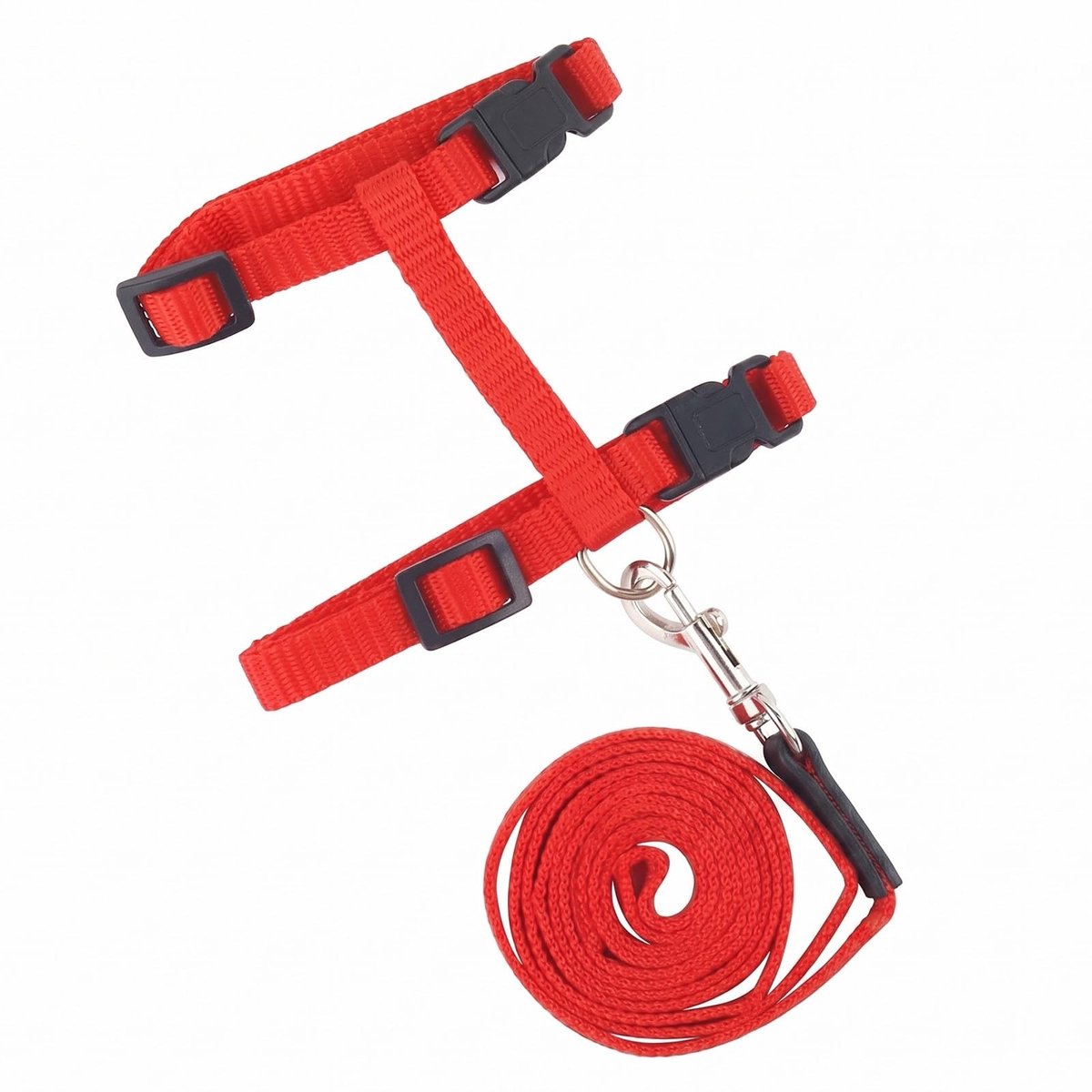 SolidKeus - Verstelbaar Nylon Harnas voor Katten en Kleine Huisdieren (Rood)