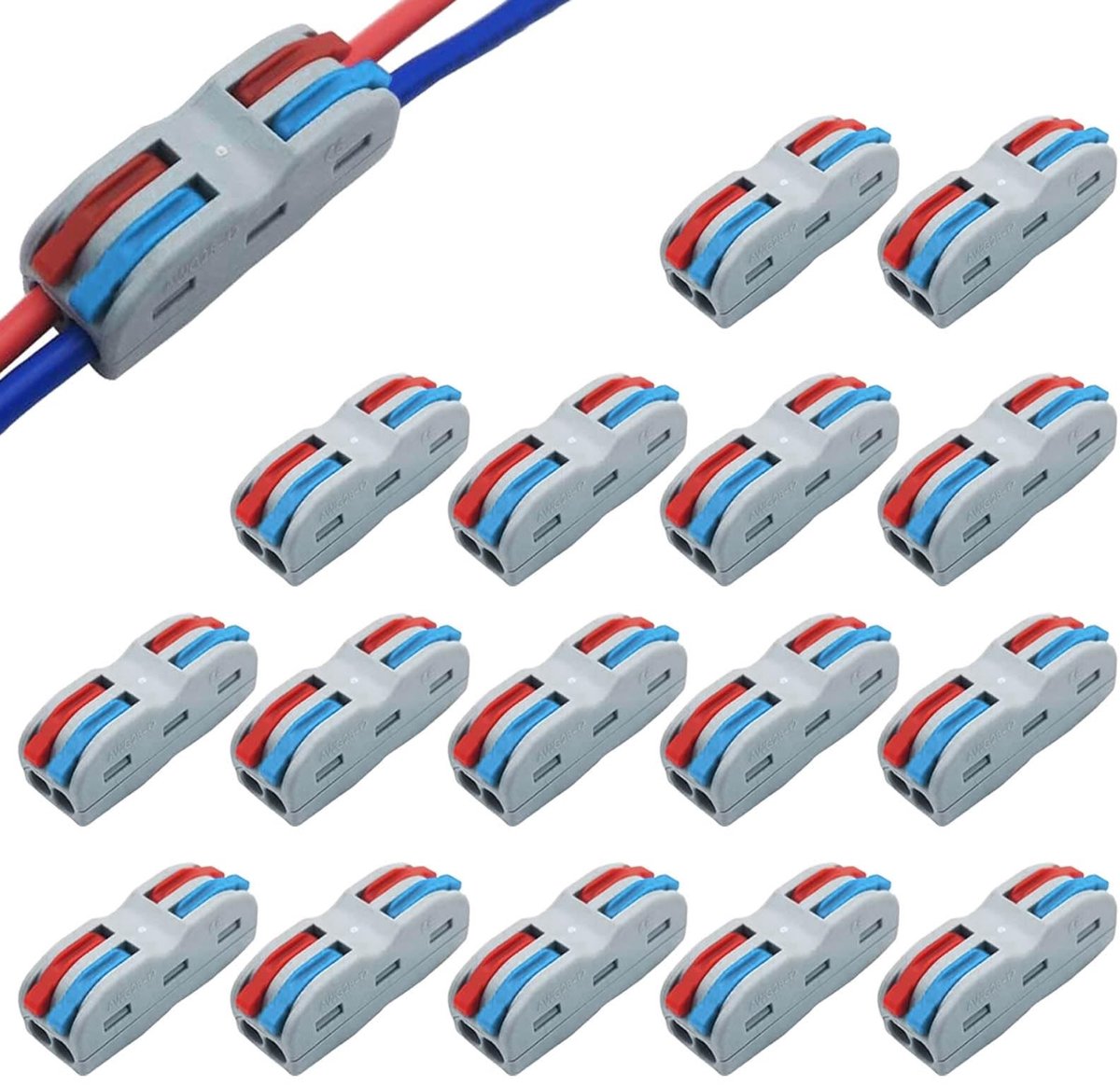 SolidKeus - Set van 16 Kabelconnectoren met Klem voor Universeel Gebruik