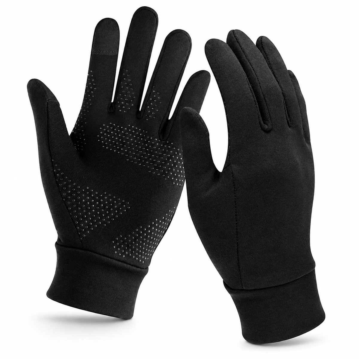 Buiten Sport Handschoenen Dames Heren voor Fietsen Hardlopen Autorijden– Maat M – Touchscreen Gevoelig, Winddicht, Ademend, Antislip – Zwart