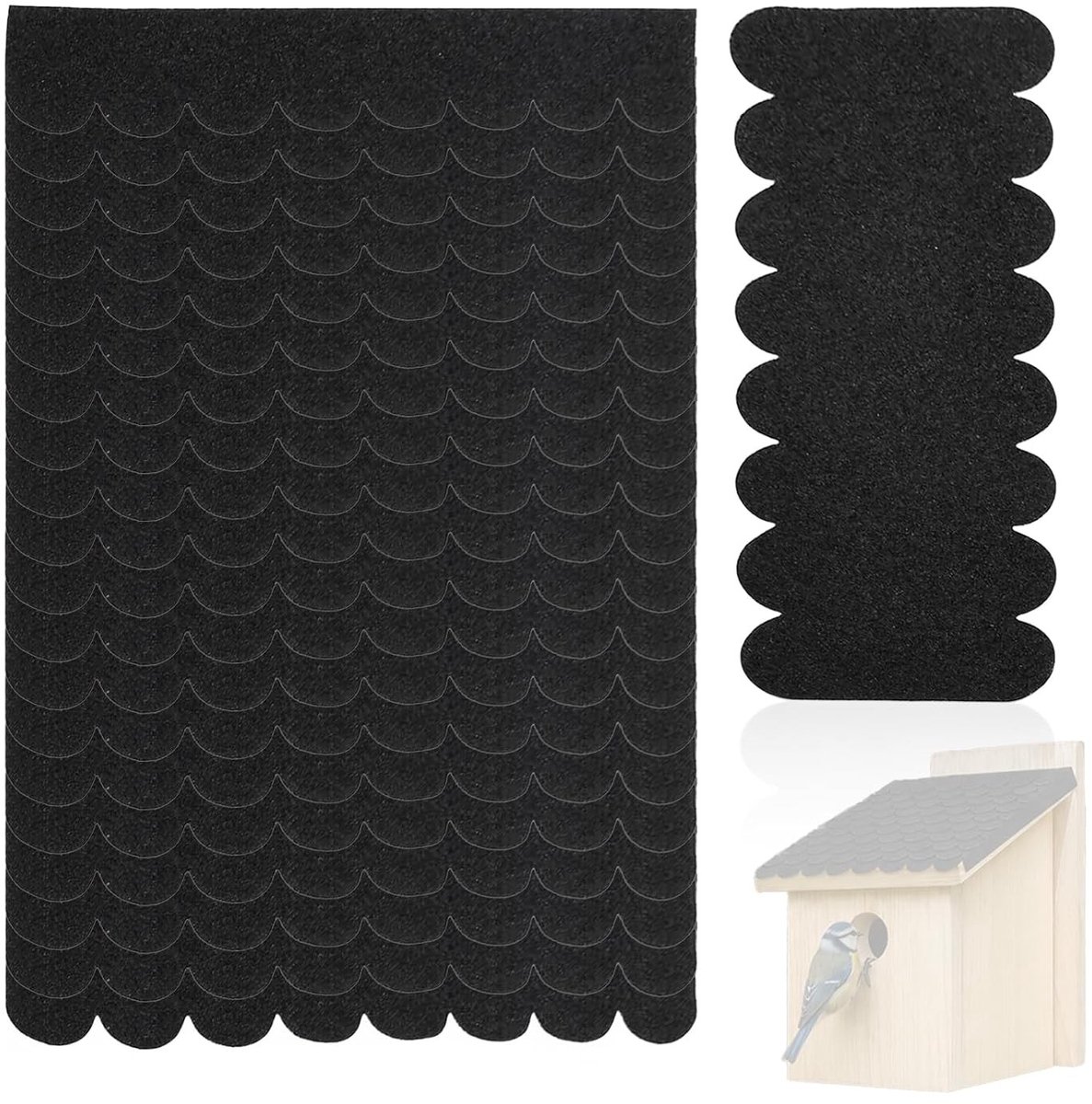 Zelfklevend dakvilt voor vogelhokken - Waterdicht en weerbestendig, 21 stuks (20 shingles + 1 eerst) voor dieren- en tuinhuisjes, 300 x 50/300 x 110 mm