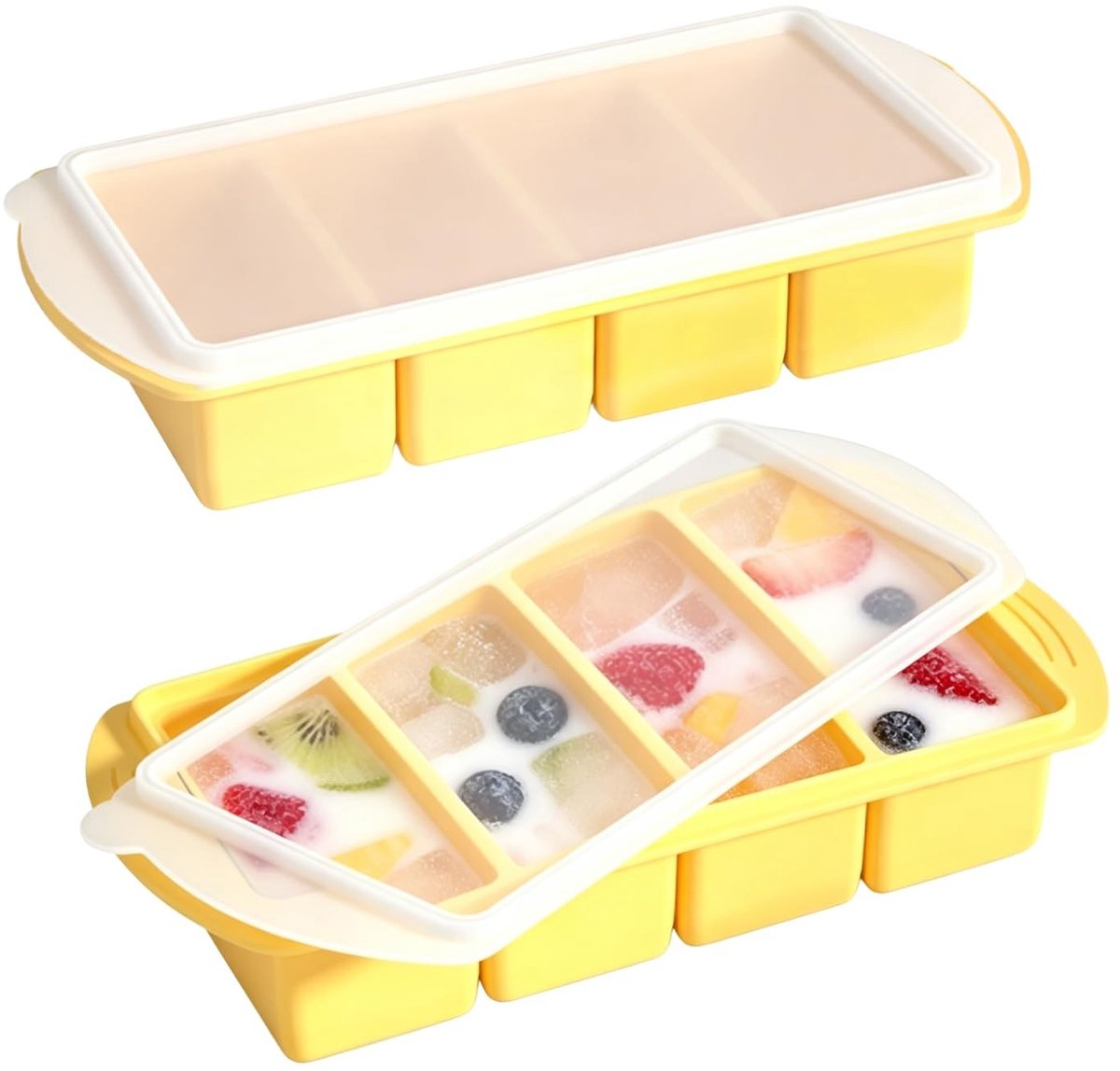 Omgoods - 2-delige Silicone Vriesvorm voor Soepen en IJsblokjes