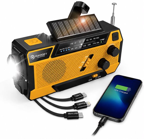 Gadgetplace Noodradio Solar Opwindbaar