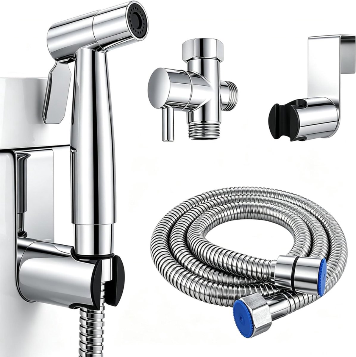 ZRNS® Bidet Sproeier - Handdouche Kraan - Complete Set - Met 1,5m Slang