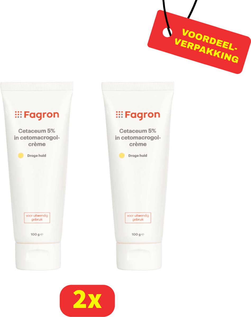 Fagron Cetaceum 5% in cetomacrogolcrème - 2 x 100g - Voordeelverpakking