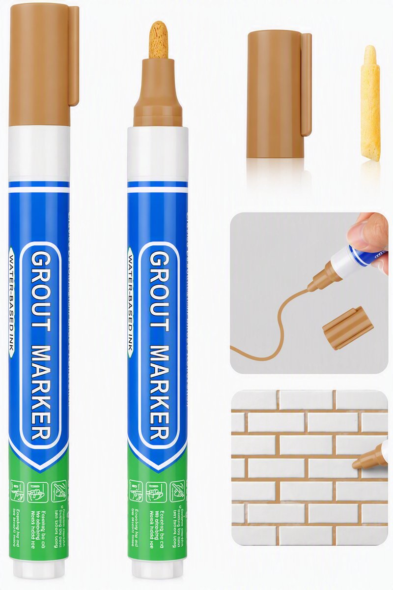 Voegenstift Bruin – Voegenmarker – Voegenpen – Voegverf Pen – Voegstift – Voegen Kleuren en Opfrissen – Tegelvoegen Reinigen – Voegkleuring – Tegelvoeg Marker – Badkamer, Keuken en Toilet