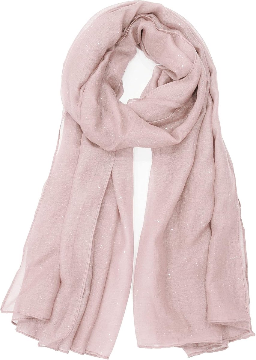 Der Rich - Pailletten sjaal zachte halsdoek - dames, 15, roze, Eén Maat