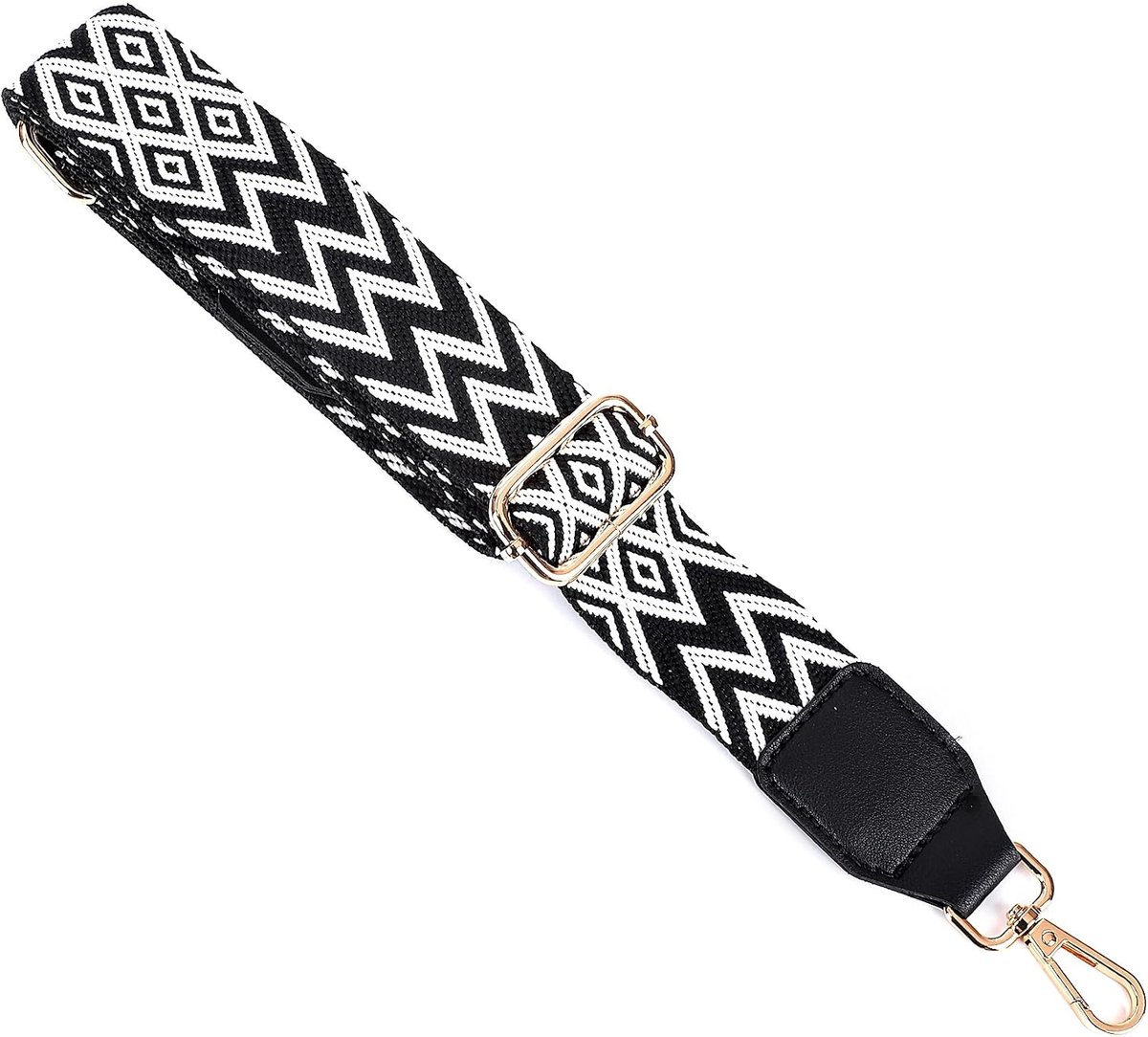 Schouderriem voor handtas, riem voor heuptas, 3,8 cm breed, voor damestas, tassen, knutselaccessoires, schooltas, koffer, wit/zwart