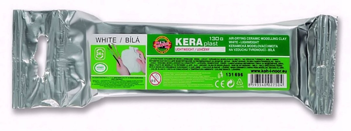 Lichte zelfhardende boetseerklei, wit, 130g