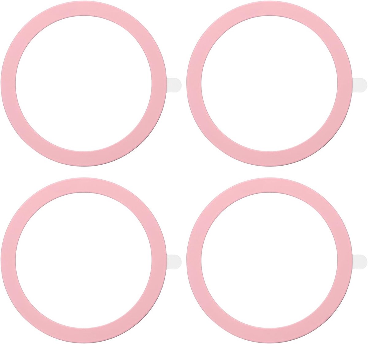 4 stuks magnetische stickers, diameter 55 mm, magneetring mobiele telefoon, voor draadloos opladen, telefoonhouder, draadloze autohouder (roze)