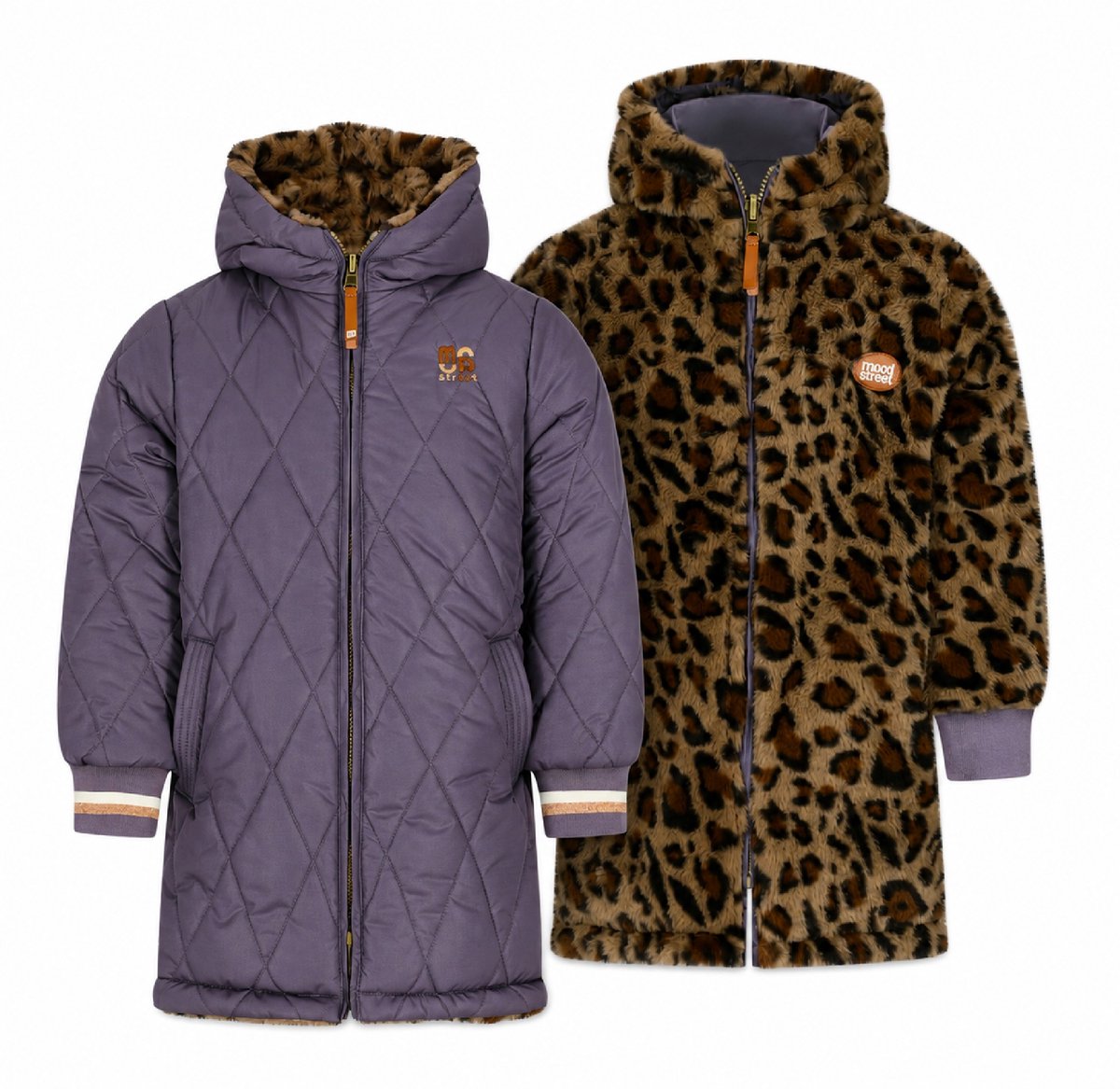 Moodstreet Reversible Parka Jula M607-5241/ Dark Lilac - Maat 146/152