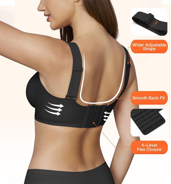 Jelly beha's voor dames, oversized, zonder beugel, naadloos, push-up volledige cup, gevoerd, minimizer-effect, comfortabel en ondersteunend, bralette voor T-shirt — afbeelding 2