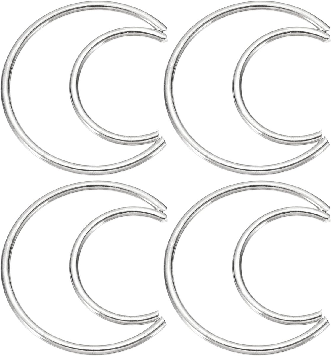 2 inch maan dromenvanger ringen, 4 stuks metalen kerst macramé krans bloemen ring hoepel voor thuis auto doe-het-zelf ambachtelijke bruiloft muur opknoping decoratie, licht zilver