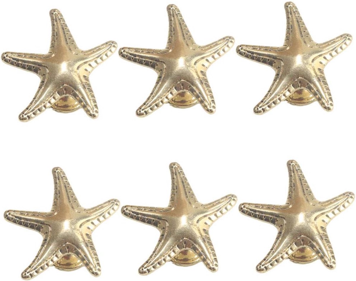 6Pcs Zeester Vorm Lade Dressoir Knoppen Nautische Strand Zee Thema Lade Handvatten Kast Meubels Kledingkast Decoratie Trekt Handvat