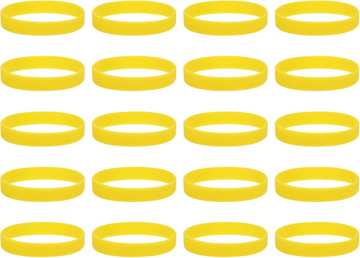 50 stuks antislip siliconen elastiekjes, 10,2 cm, plat, elastische elastieken voor boeken, valkunst, cadeaupapier, gele veters