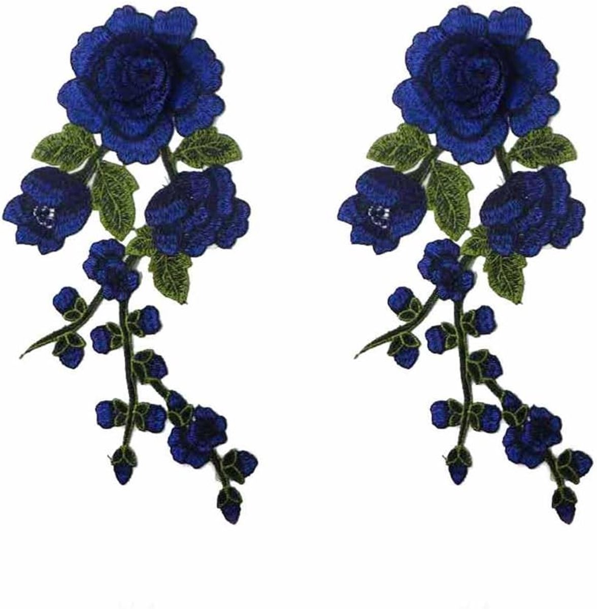 2 stuks retro roos-bloemenpatches om op te naaien geborduurde strijkplaatje patch bloem applique kleding accessoires voor doe-het-zelf naaien cheongsam kleding jurk