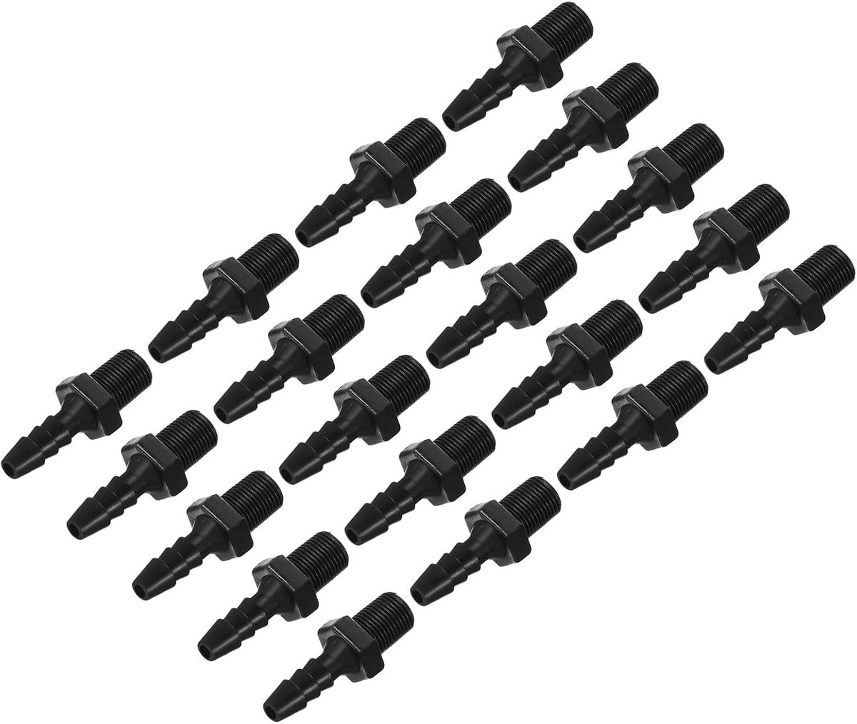 3/16 "Barb x 1/8" NPT mannelijke connector, 20 stuks kunststof slangfitting industriële slanghaak naar pijpfitting aansluiten, pijpfitting adapter voor water en lucht brandstof