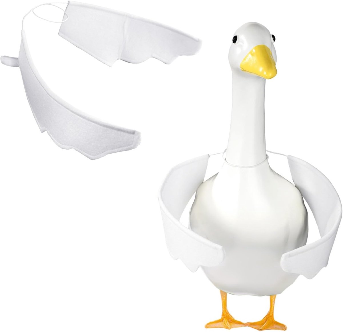 2st Veranda Ganzenvleugels, Witte Poseerbare Veranda Ganzenvleugels Outfit Accessoires voor Buiten Patio Gazon Tuin Tuindecoratie Standbeeld