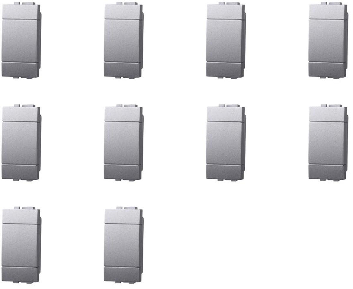 Polo-gatafdekking, compatibel met Bticino Living Light Set, 10 stuks (grijs)