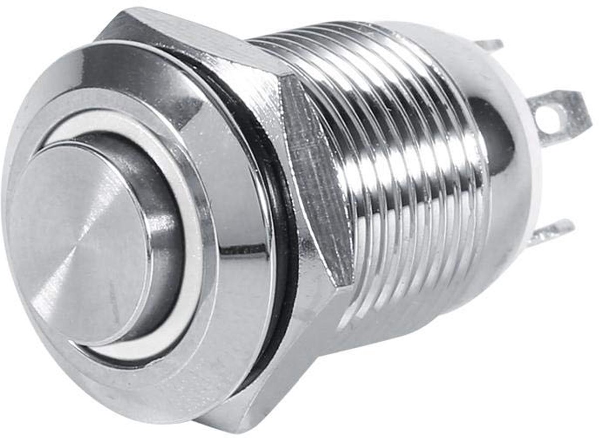 Auto Momentane drukknop, 4-polige 1NO 12 mm LED Power Drukschakelaar Waterdicht 2 V/3 V 2 A knop (wit) Automotive schakelaars