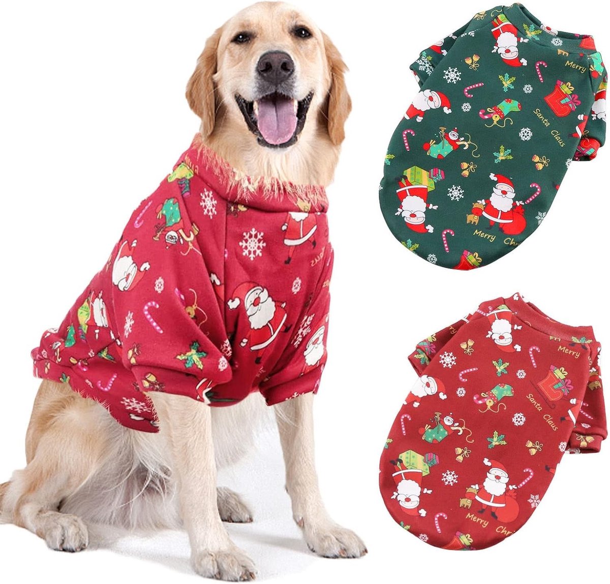Kersttrui voor Honden en Katten - Warme Winteroutfit voor Huisdieren, Perfect voor Feestdagen en Kerstmis (Groot)
