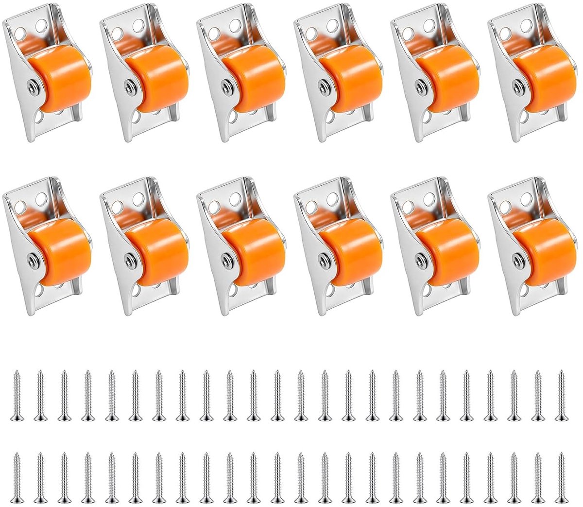 Kleine draaibare meubelwielen - 12 stuks mini wielen voor meubels, apparaten en trolleys met 48 schroeven