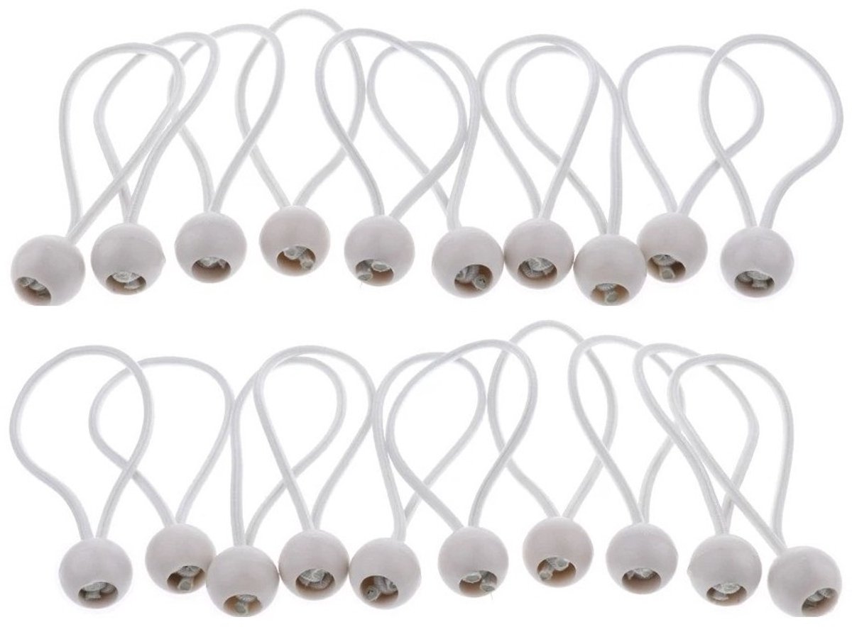 Elastische kabelbinders - gebreid Geschikt voor pompons - verpakking van 20 stuks