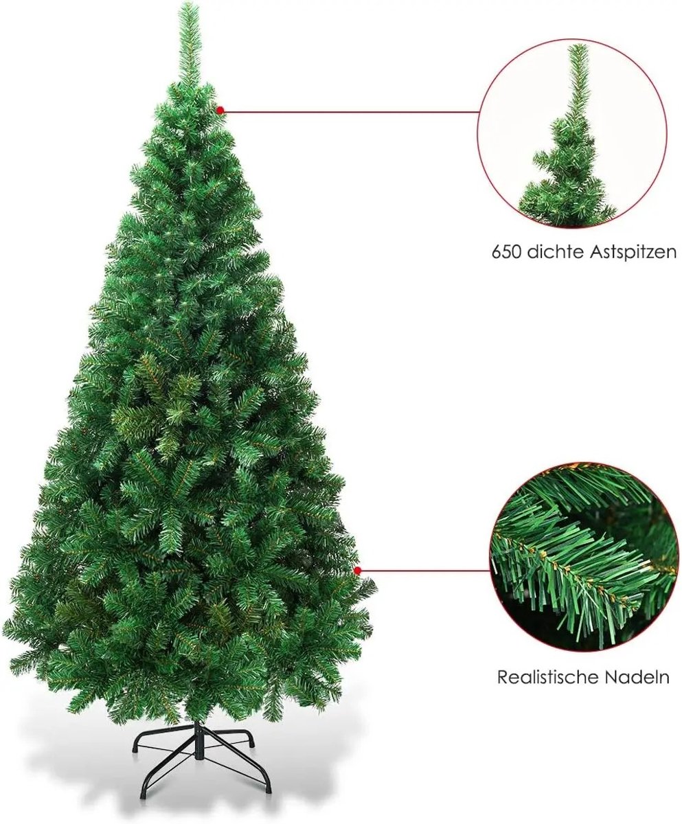 ArtiZo kerstboom - kunst - dennenboom - metalen standaard - groen - 180Hx 100B cm - eenvoudige montage - kuntstof naalden