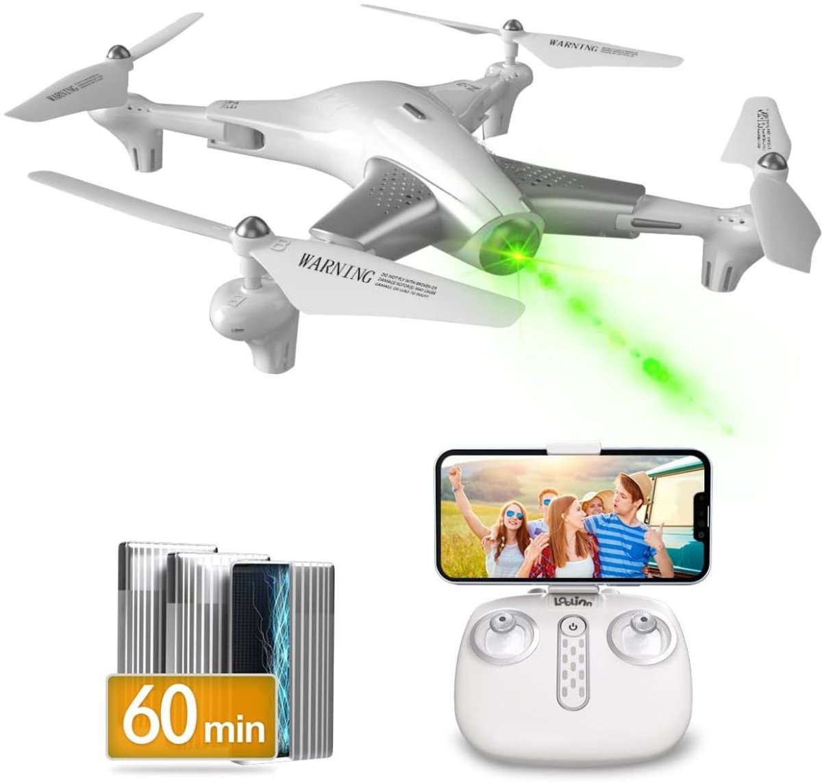 NIVA® Drone met Camera - Drone voor Buiten & Binnen - Drone - Wit - 32cm x 32cm x 5cm