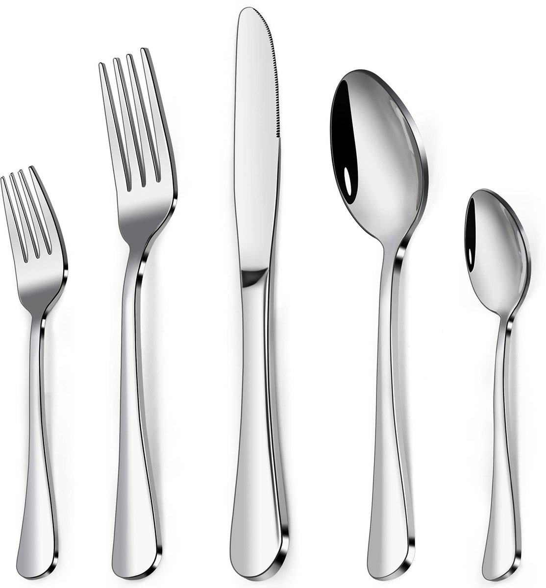 30-delige bestekset – Luxe bestek – Western dinerset - Voor 6 personen – Premium roestvrij staal – Zilver