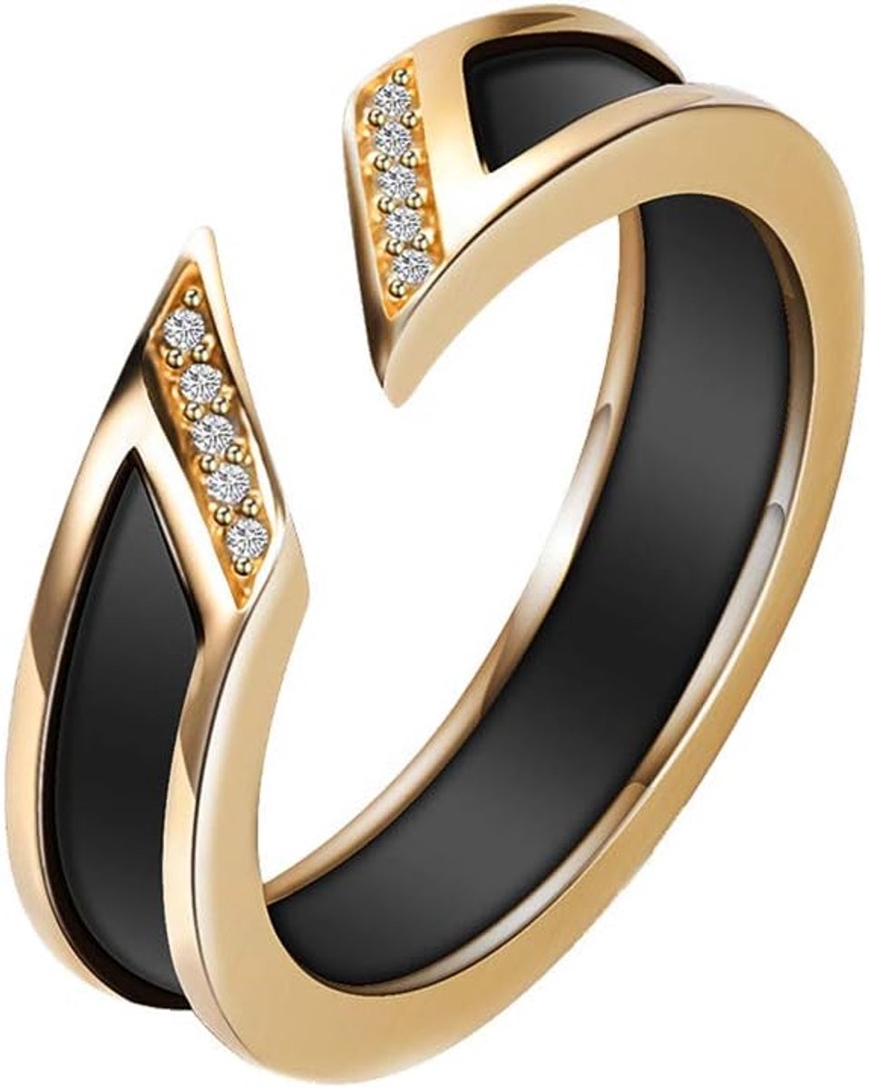 Ring voor dames en heren, keramiek, CZ verloving en trouwband