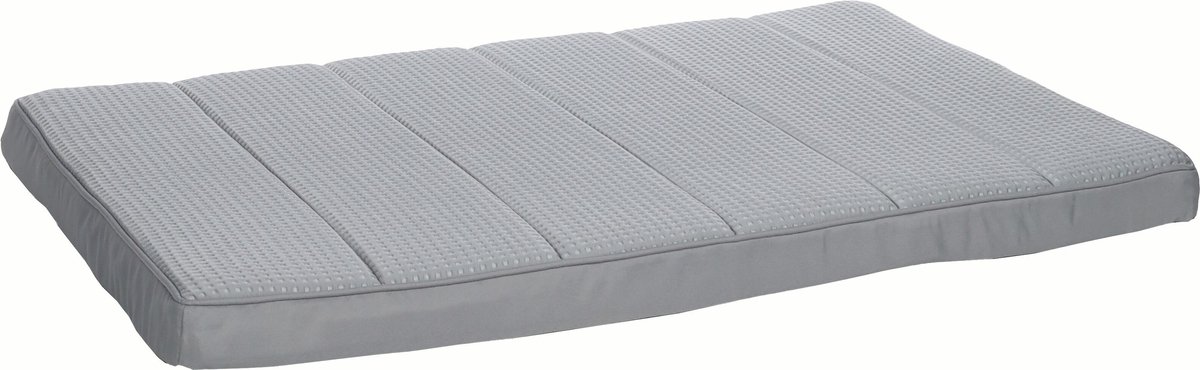 Flamingo - Hondenkussen Varga - Verkoelend en ergonomisch hondenkussen met memory foam voor bench – Grijs – 100,5 × 63 × 5 cm