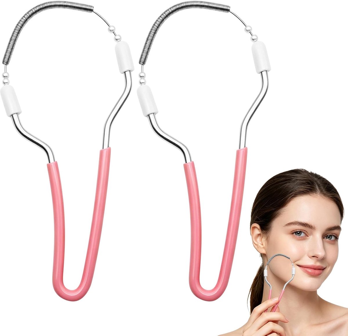 2 stuks gezichtsepilator, lente gezichtshaarverwijderaar voor vrouwen | Handmatige draagbare gezichtsepileerer, epilator voor dames voor gezichtshaarverwijdering, voorhoofd, wangen, bovenlip